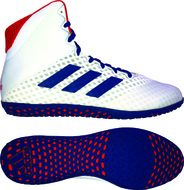 adidas Mat Wizard 4 Wrestling Shoe, color: White/Royal/Red